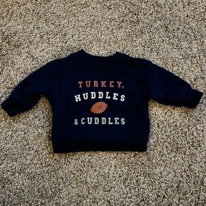 0-3 Months Thanksgiving Turkey & Football Crewneck